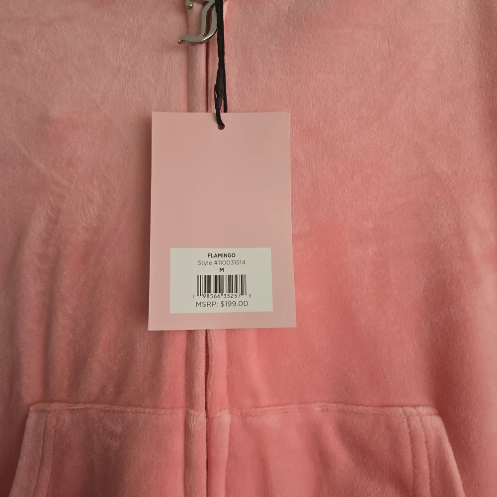 Juicy Couture Flamingo Pink Velour Tracksuit (M) - Picture 3 of 5